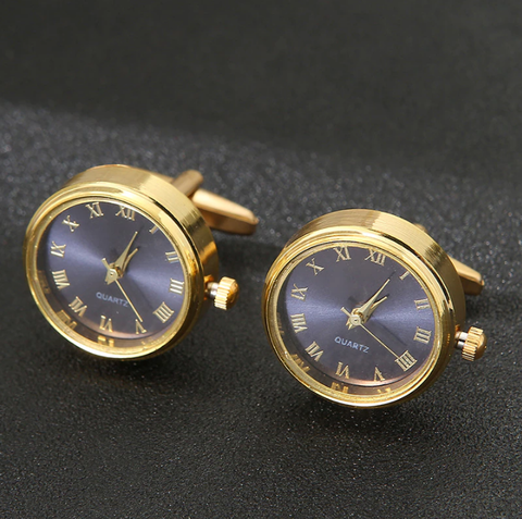 Gold watch cufflinks