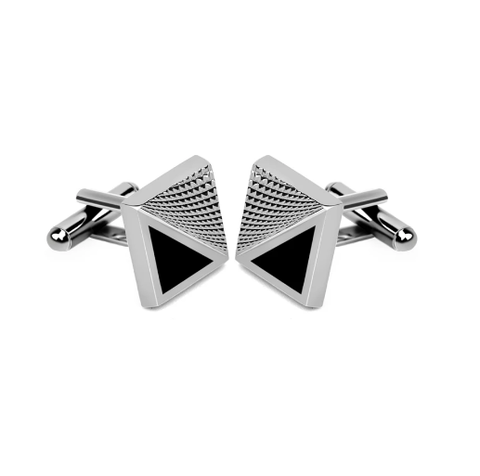 Cufflinks with stone and pattern