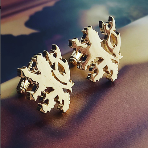 Czech lion gold cufflinks - 1