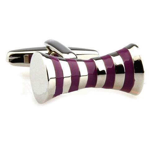Violet Stripes Spool Cufflinks - 1