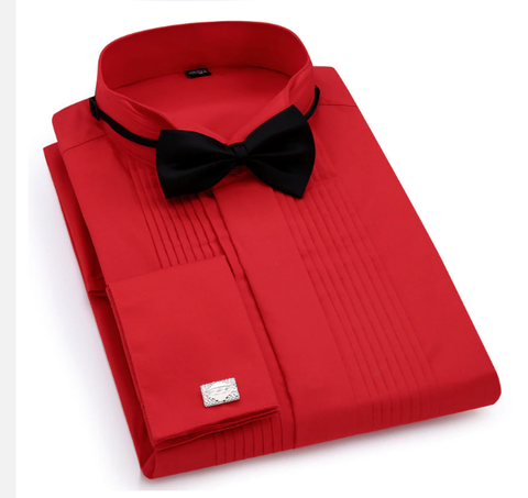 Cuffed shirt red, Size 43