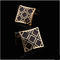 Luxury Black Gold Metal Grid Cufflinks - 1/5