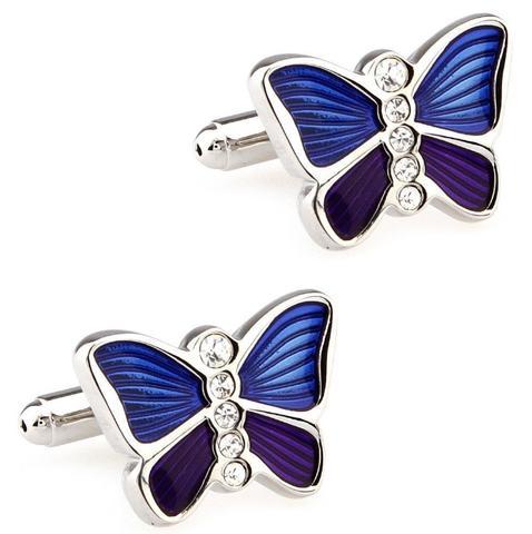 Cufflinks Butterfly blue-violet
