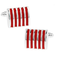 Red Stripes Steel Cufflinks - 1/3