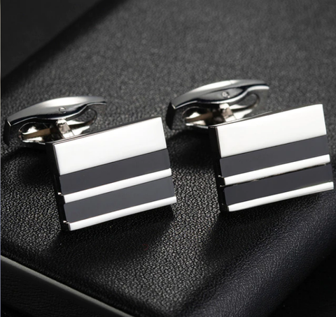 Cufflinks two black stripes