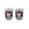 Purple crystal cufflinks - 1/2