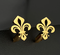 French lily gold cufflinks - 1/4