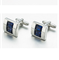 Faceted Blue Crystal Cufflinks - 1/4