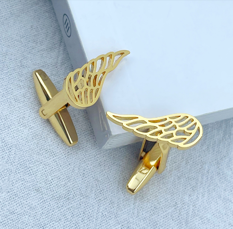 Gold wing cufflinks