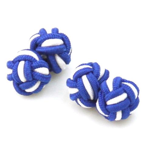 Blue White Knot Cufflinks