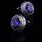 Violet Crystal Circular Ornament Cufflinks - 1/4