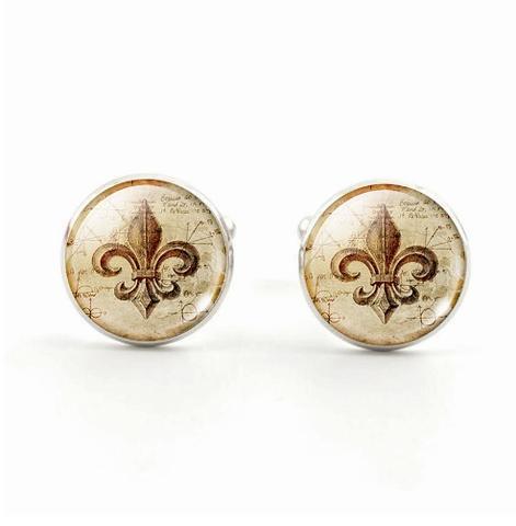 Cufflinks French lily vintage