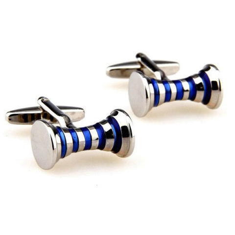 Blue Stripes Spool Cufflinks - 1