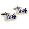 Blue Stripes Spool Cufflinks - 1/4