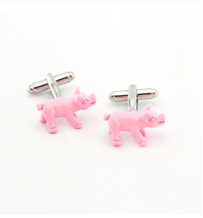 Little pink pig cufflinks