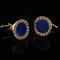Blue Round Greek Ornament Cufflinks - 1/4
