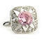 Luxury Pink Crystal Flower Cufflinks - 1/3