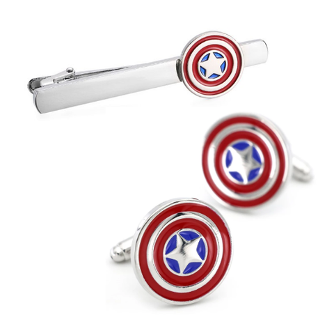 Cufflinks with tie clip Captain America