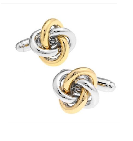Gold and Silver Metal Knot Cufflinks