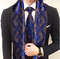 Cufflinks with tie and scarf royal blue - 1/5