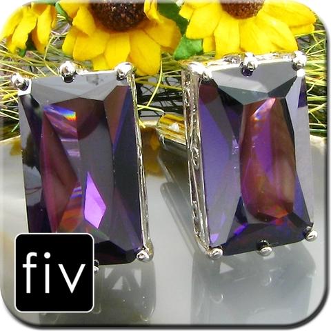 Luxury Faceted Purple Crystal Cufflinks