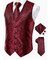 Red vest with a pattern for a suit with accessories - 1/6