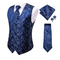 Blue vest with a pattern for a suit with accessories - 1/5