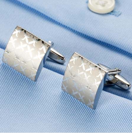 Silver lily cufflinks - 2