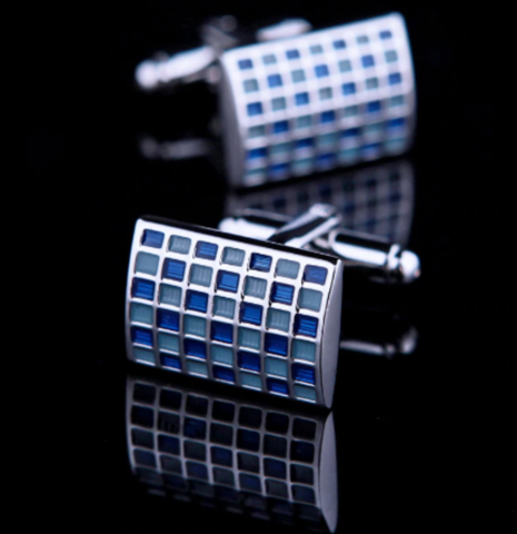 Blue mosaic cufflinks - 2