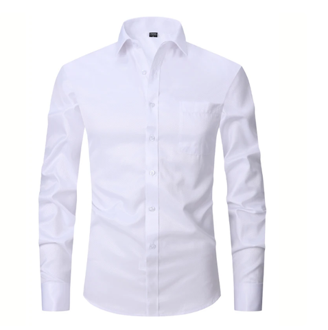 White men's cuffed shirt with French cuffs - 2