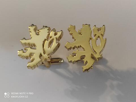 Czech lion gold cufflinks - 2