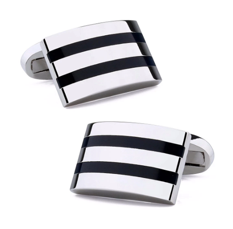 Cufflinks with black stripes - 2