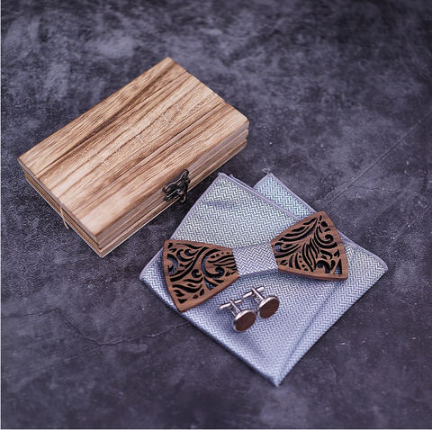 Wooden cufflinks with Johanesburg bow tie - 2