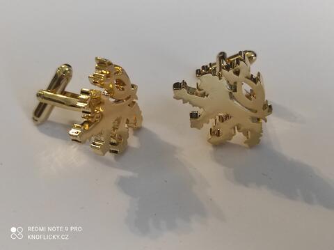 Czech lion gold cufflinks - 3